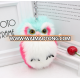 8cm fake rex rabbit fur owl hair ball keychain