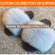 Factory price wholesale all sorts of colour fox hair slippers real fox fur household shoes fashionable winter warm