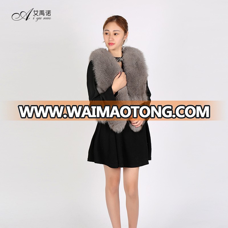 Wholesale Autumn Winter Fashion 6 Colors Gray Real Fox Fur Vest