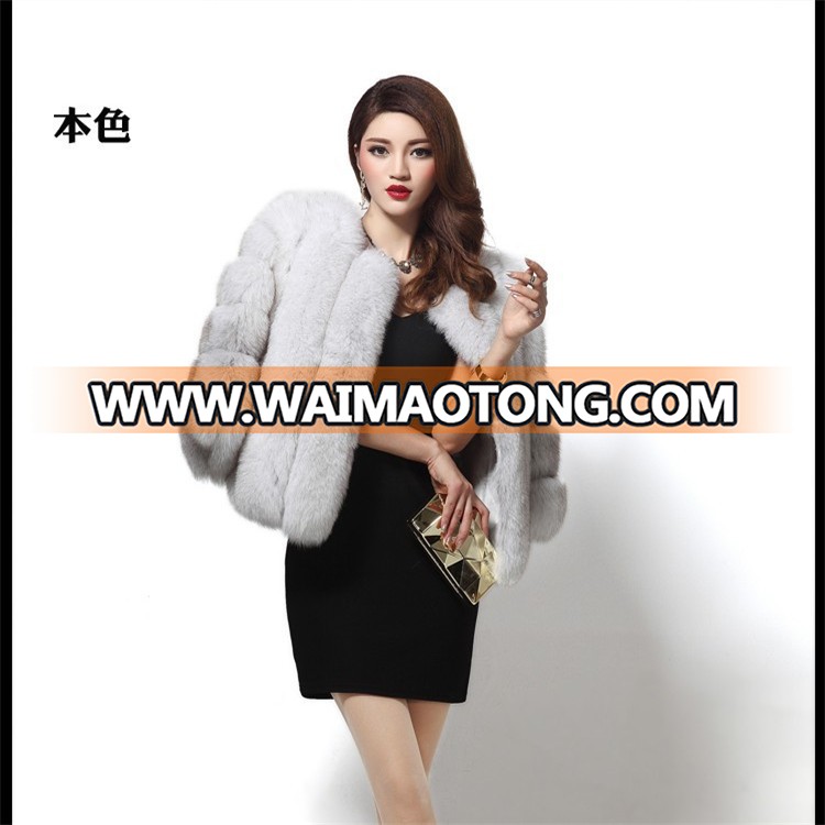 2017/2018 New design italian pattern jacket whole skin natural real fur fox coat